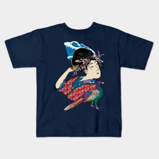 Ukiyo-e Geisha Portrait Kids T-Shirt